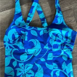 Roxy/Quiksilver Blue Floral Tank Top L